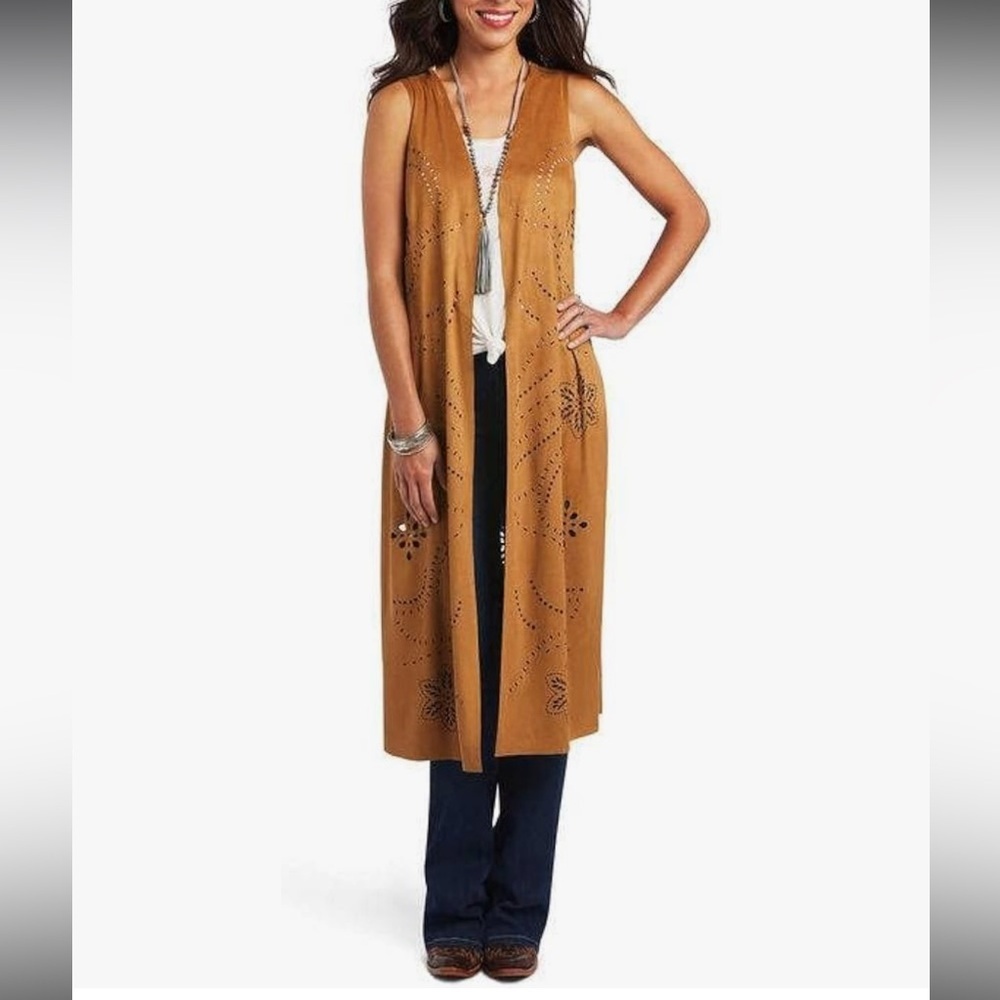 Ariat Women's Magdalena Faux Suede Nubuck Long Western Vest